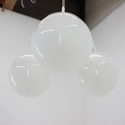 Lustre blanc du milieu du siècle Kamenický Šenov, années 1970.