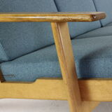 Complete danish design oakwood Hans Wegner lounge set