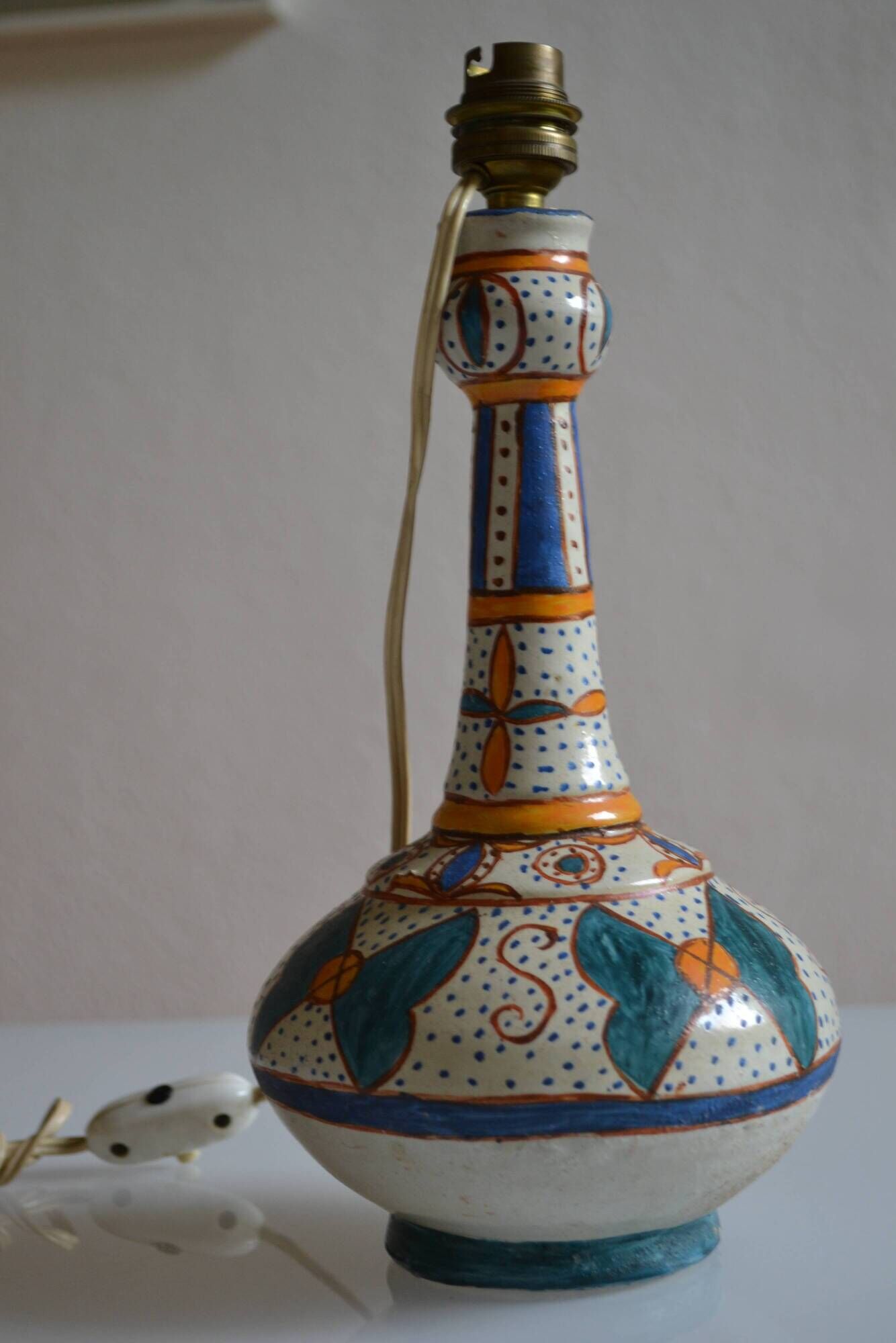 Antique ceramic lamp base Morocco Fez