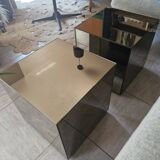 Pair of amber mirror cubes