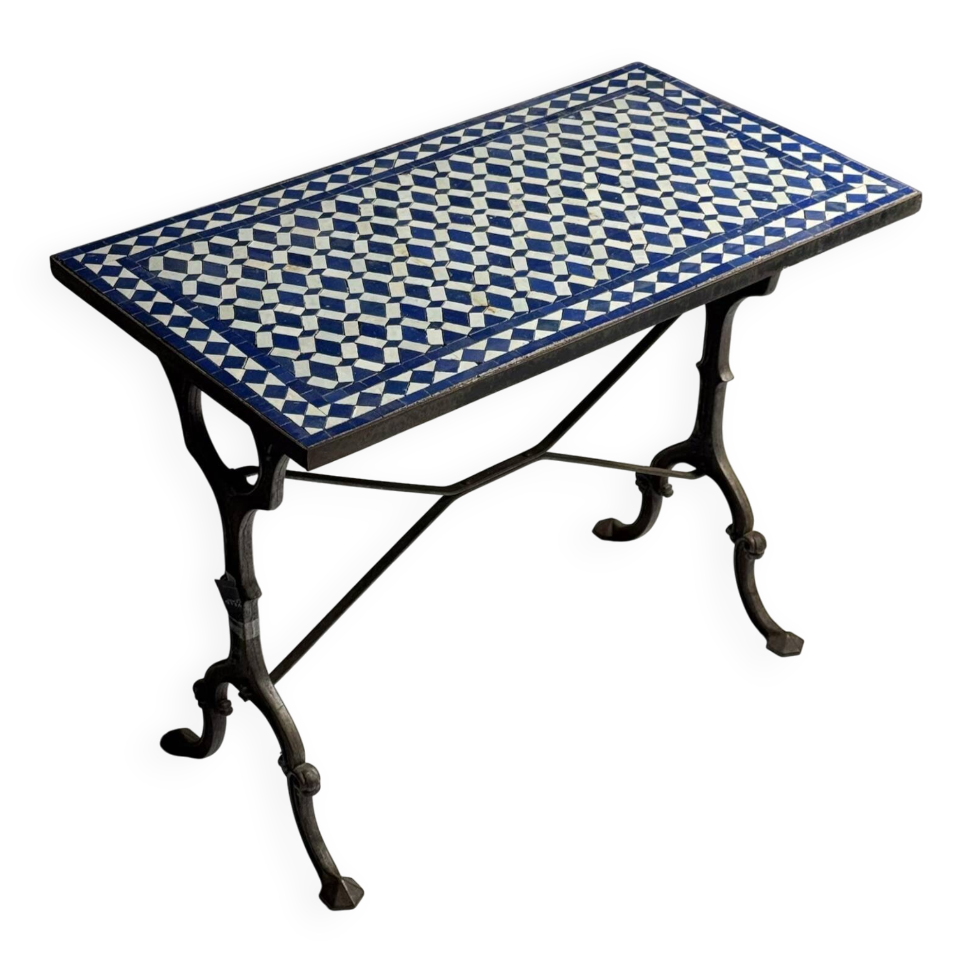 Table d'appoint en mosaïque et fonte