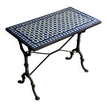 Table d'appoint en mosaïque et fonte