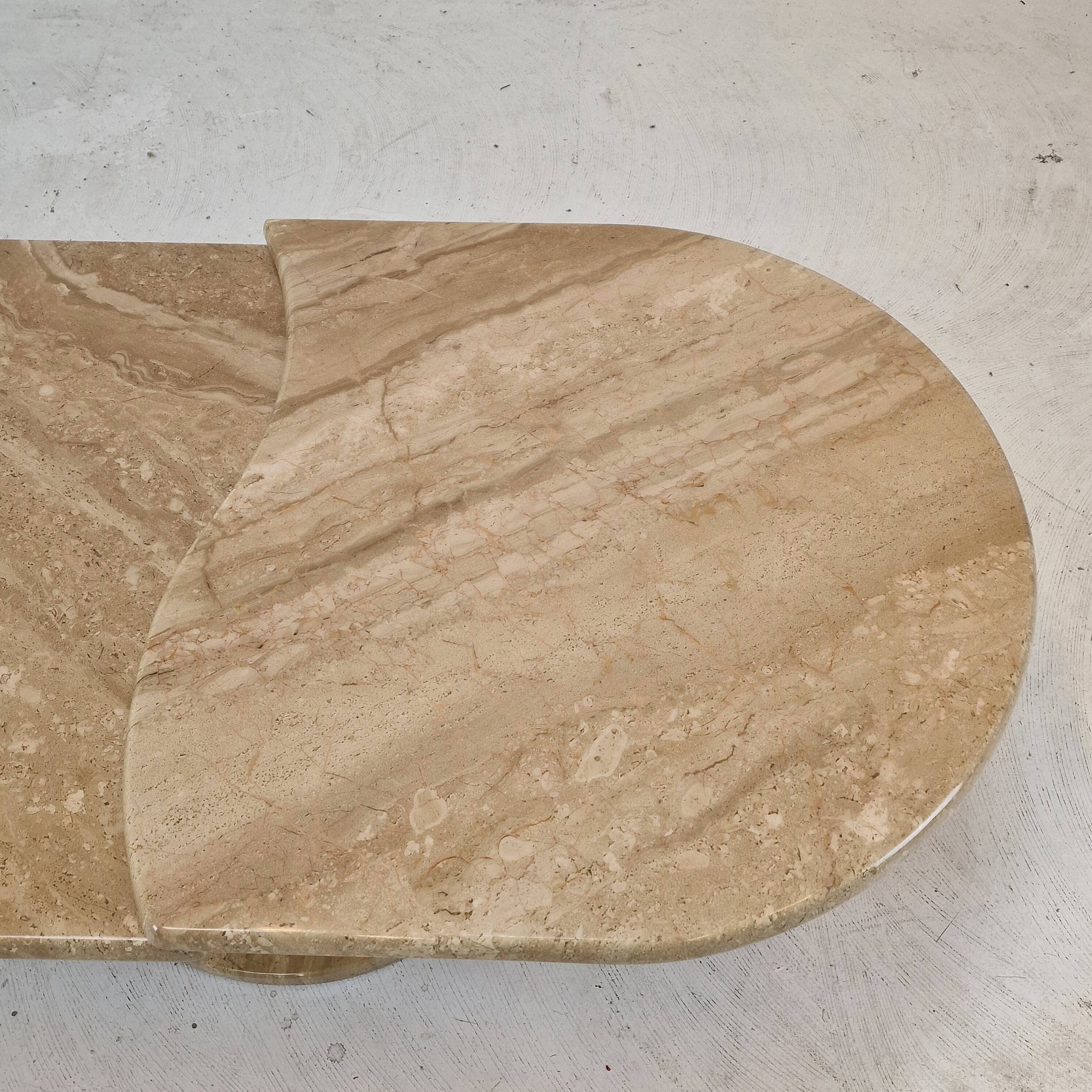 Italian travertine coffee table, 1980s