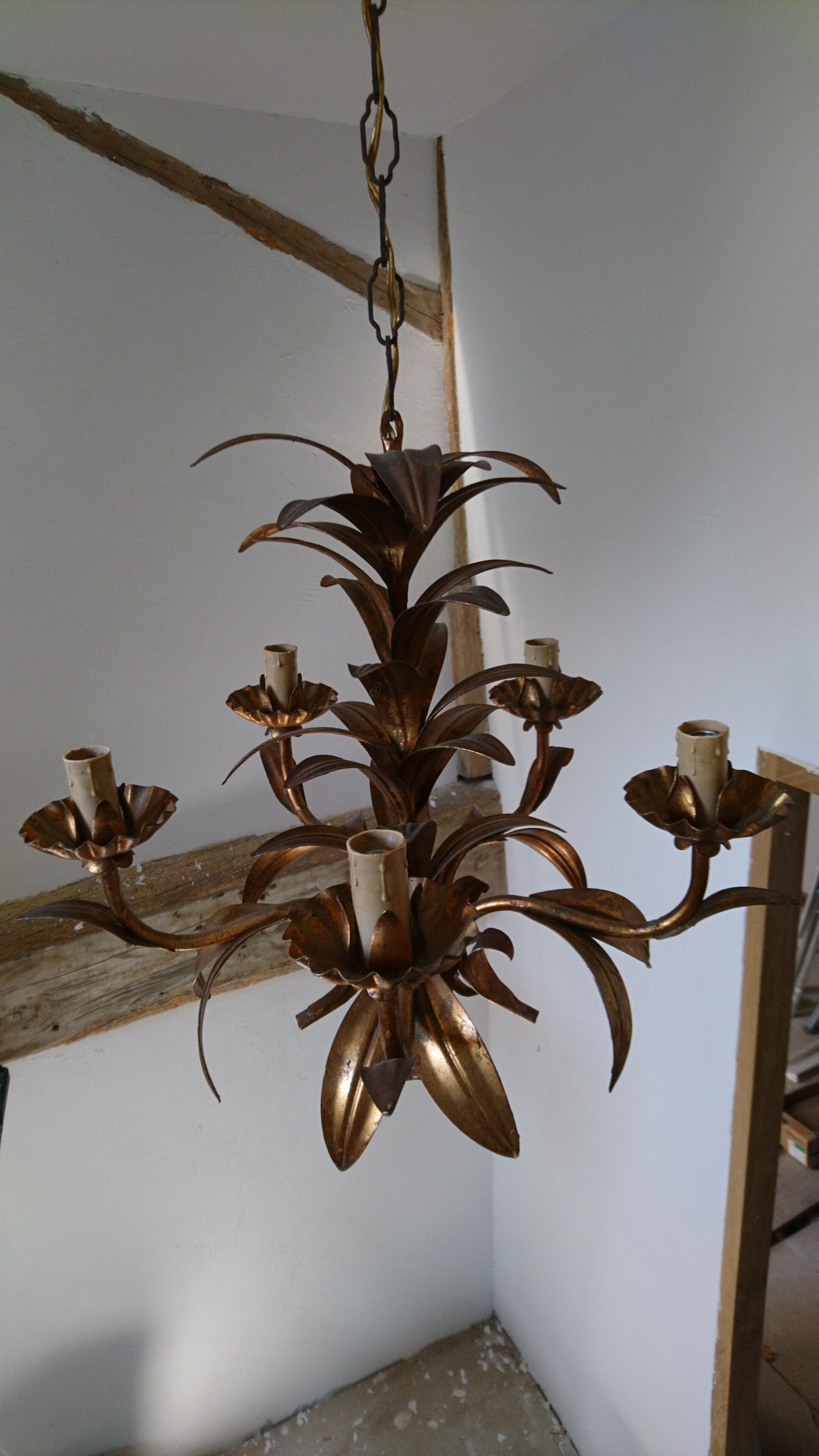 Golden floral chandelier