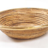 Rattan and copper dish