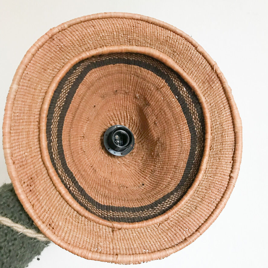 African hat walking lamp