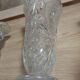Large vintage pressed glass vase, an impressive and very decorative piece.