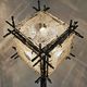 Brutalist floor lamp with Murano glass panels by Longobard.