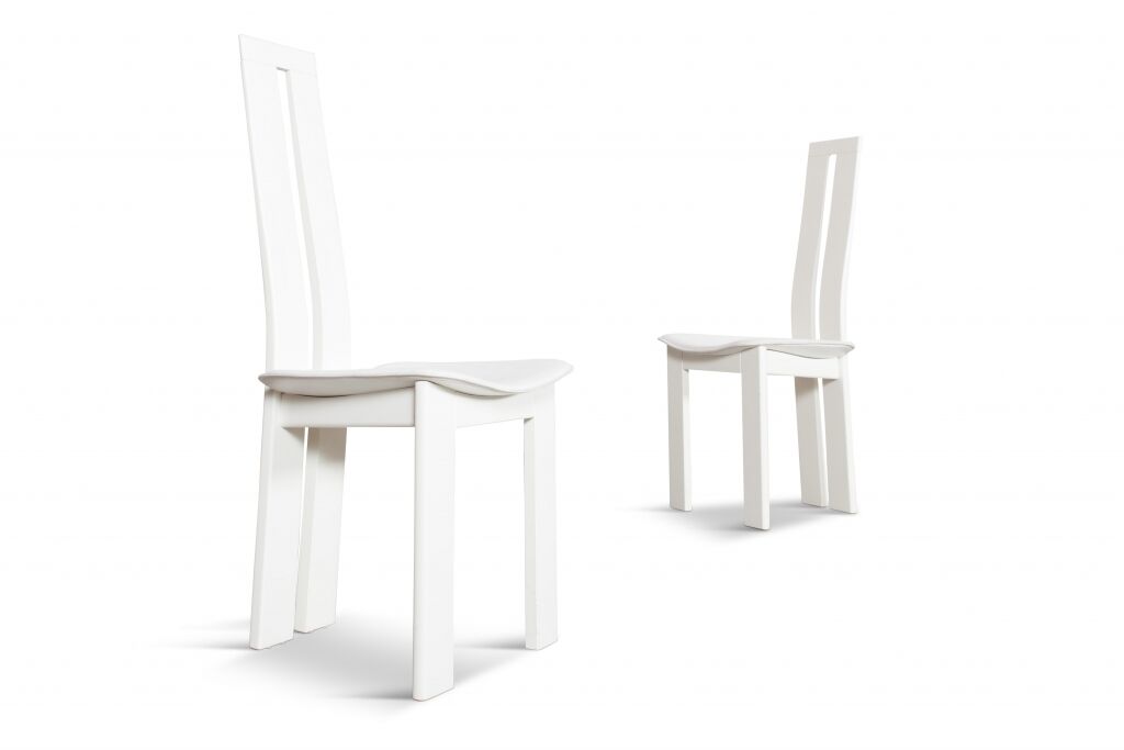 Set of 4 White leather by Pietro Costantini 1970 s lounge chairs