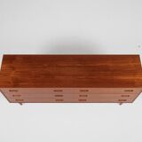 Midcentury Danish sideboard with 6 drawers in teak by Dyrlund 1960s