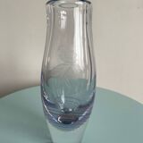 Kosta Boda Vintage Blown Glass Vase - Dancer & Purple Spiral