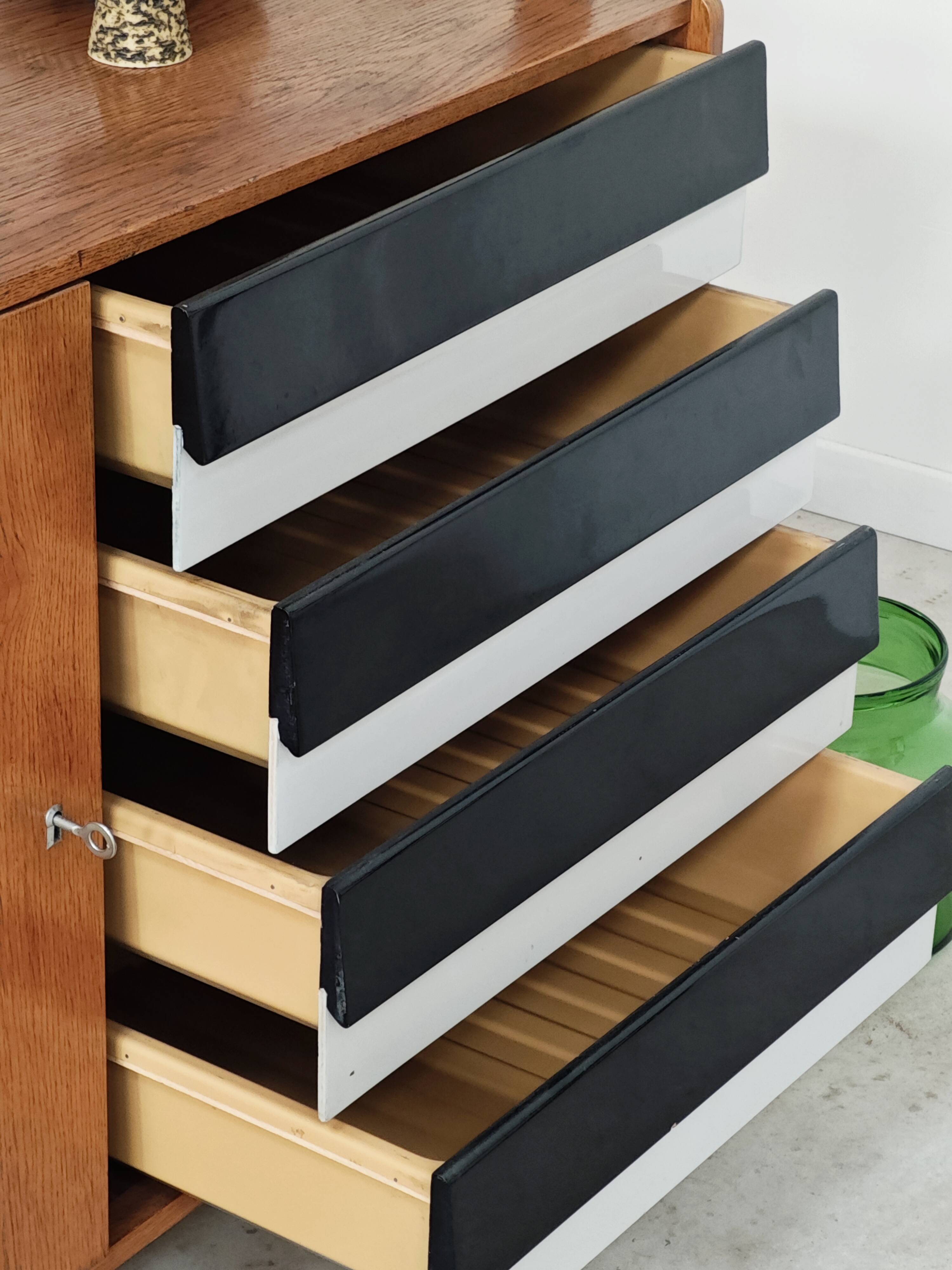 Library buffet U 458 black by Jiri Jiroutek for Interier Praha 1960