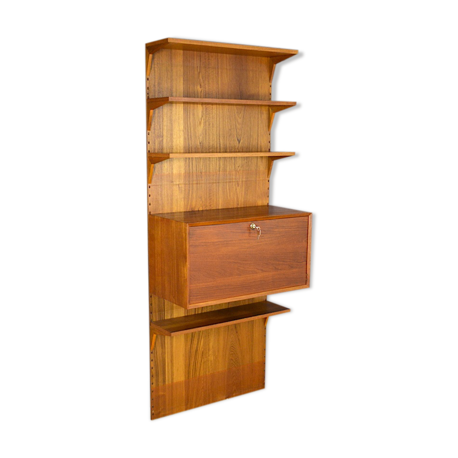 Wall system writing desk Poul Cadovius in teak 1960