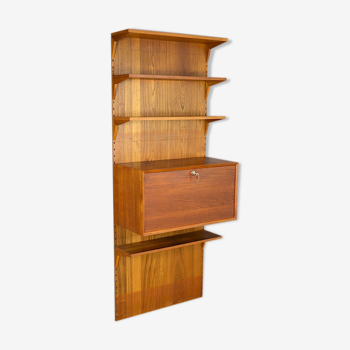 Wall system writing desk Poul Cadovius in teak 1960