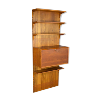 Wall system writing desk Poul Cadovius in teak 1960
