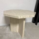 Guéridon octogonal en travertin 1970