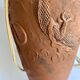 Terracotta lamp, 2 M fabric cable, jute lampshade