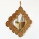 Vintage 1960s braided raffia mirror