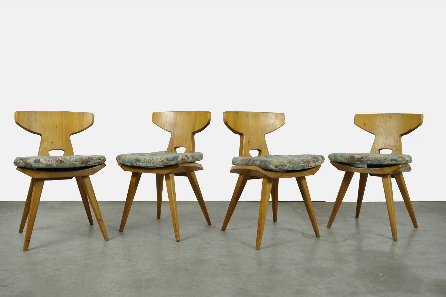 Vintage handmade dining table chairs by Jacob Kielland-Brandt for I. Christiansen, Denmark 1960s
