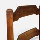Antique rustic armchair in walnut and leather, 18th century.