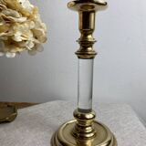 Bougeoir en laiton et lucite