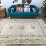 tapis de surface, tapis vintage, tapis turc, tapis fait à la main, 7 x 9,4 pi, RK 7893