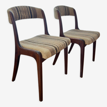 Deux chaises scandinaves vintage NF Siege 14 en bois et tweed, 1960