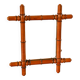 Bamboo effect wooden barber mirror 44 x 39 cm