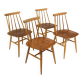 Set de 4 chaises "Fanett" en teck par Ilmari Tapiovaara, Suède, 1960