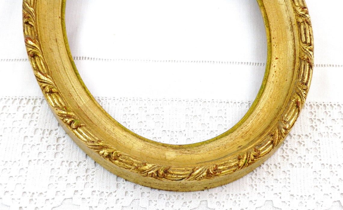 Vintage french oval gilded wall frame