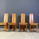 Set of 4 oak brutalist dining chairs, 1970s
