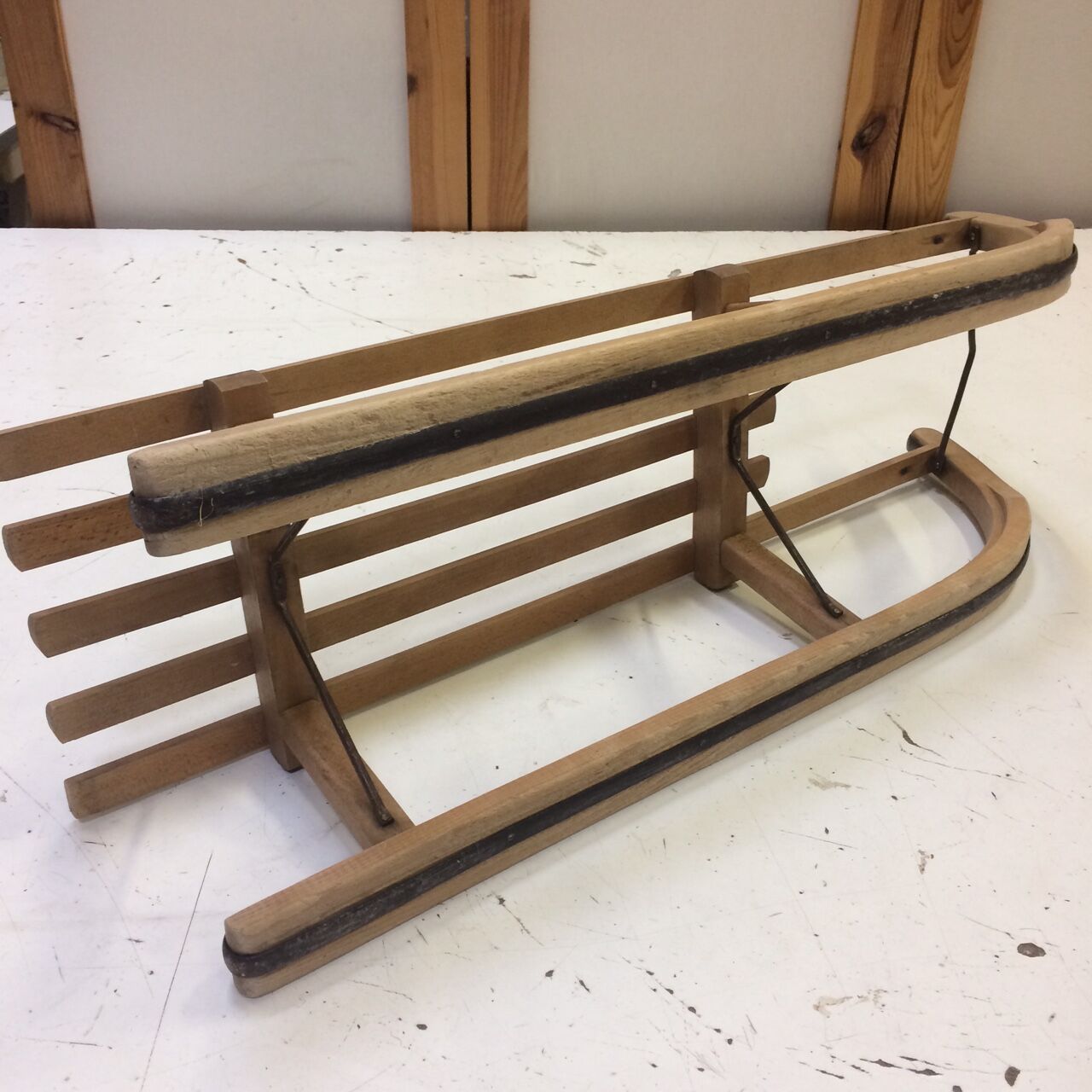 Vintage sled davos in solid beech  60/70