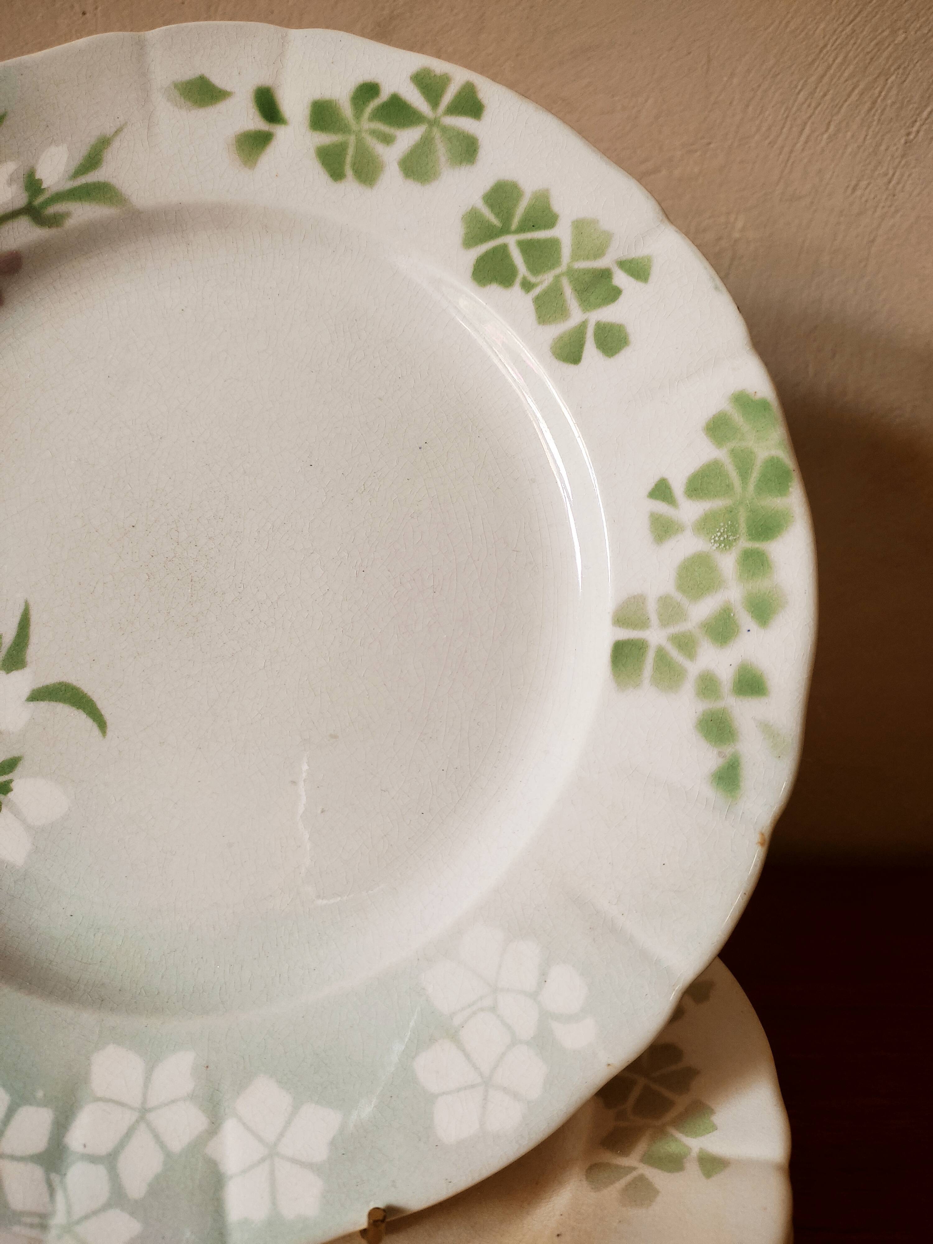 4 assiettes terre de fer KG Lunéville