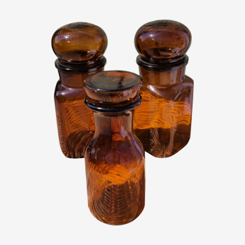 Trio of vintage jars apothecary style pots
