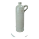 Antique beige glazed stoneware bottle from the 19th century, with a handle, vintage decor.