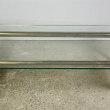 Vintage Italian coffee table 80'S in brass and iron