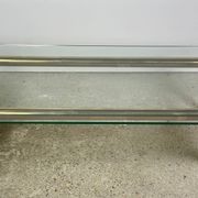 Table basse italienne vintage 80'S en laiton et fer