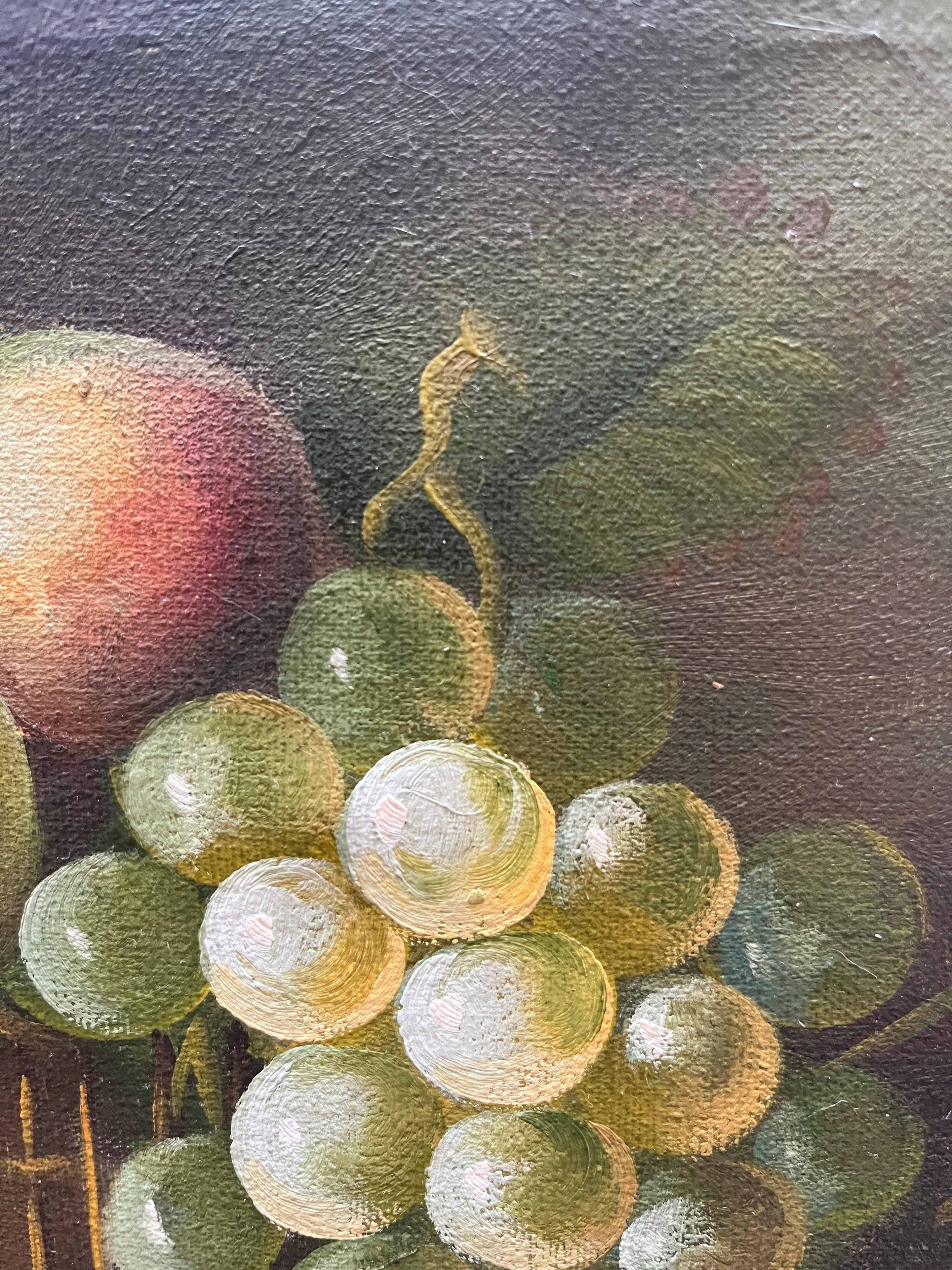 Table HST "Still Life with Fruits" M. Aaron (?) 20th century school