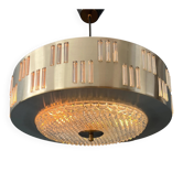 Mid-century crystal glass UFO pendant light