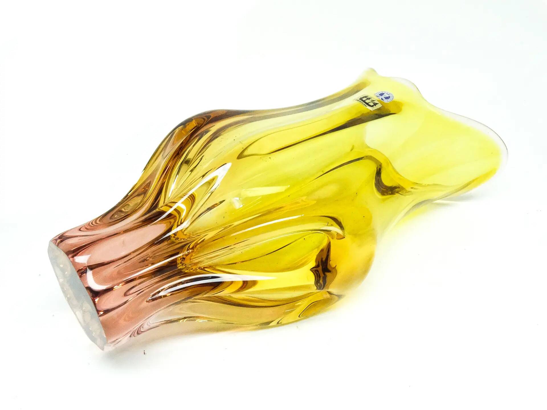 Mid-century modern vase, glass, designed by J. Hospodka, Czechoslovakia, 1960s