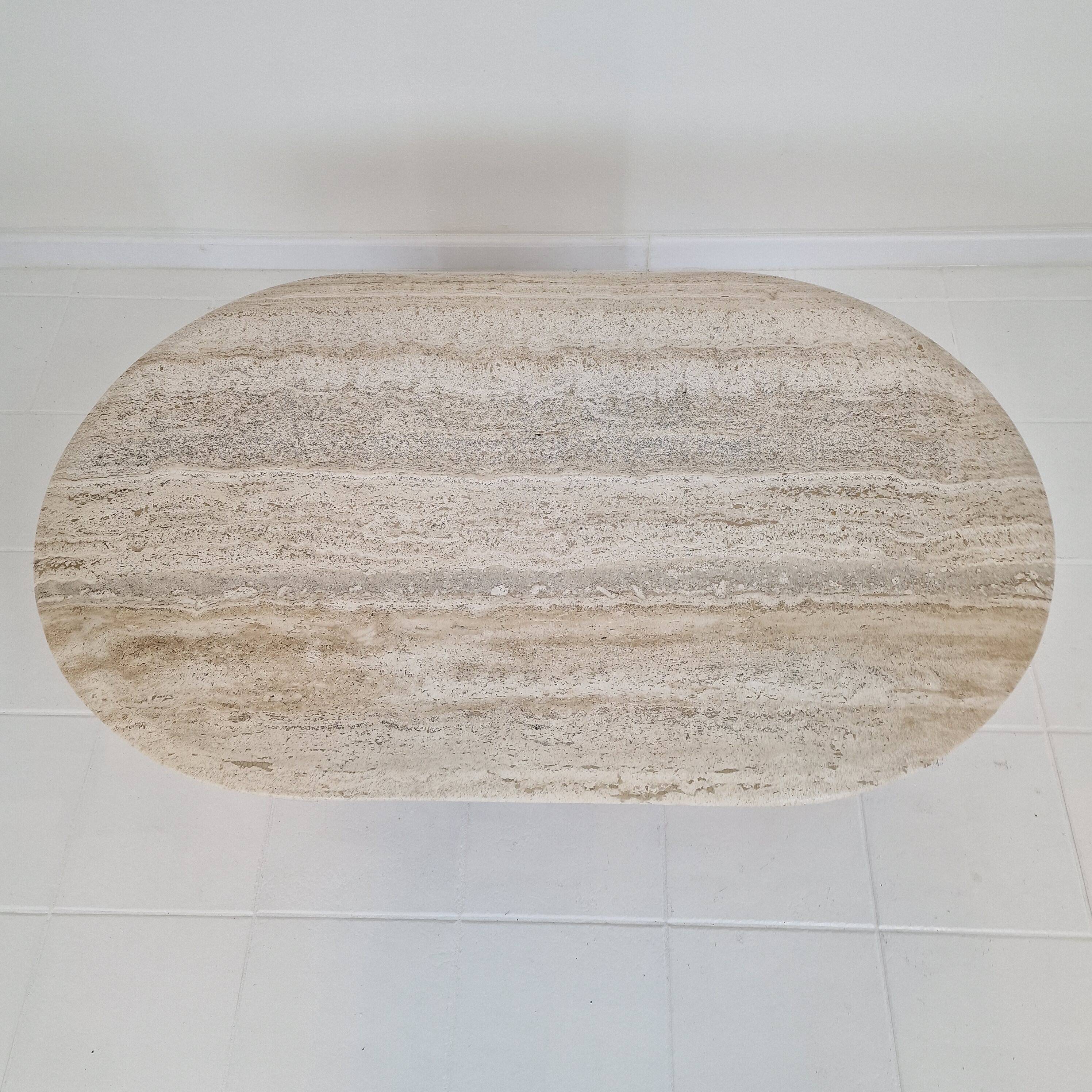 Travertine Coffee or Side Table, Italy 1980s