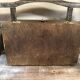 Old Box Storage Wood + Clamoir Metal Gilded Interior Fabric Red Vintage