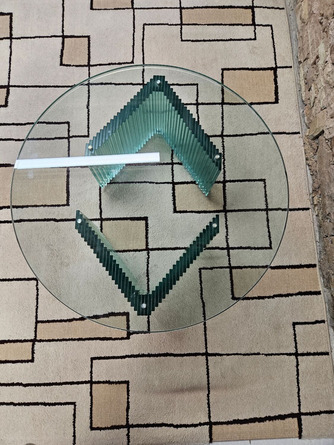 Italian glass coffee table 1970s