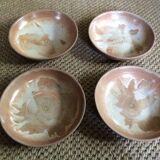 Série de 4 assiettes creuses en grès