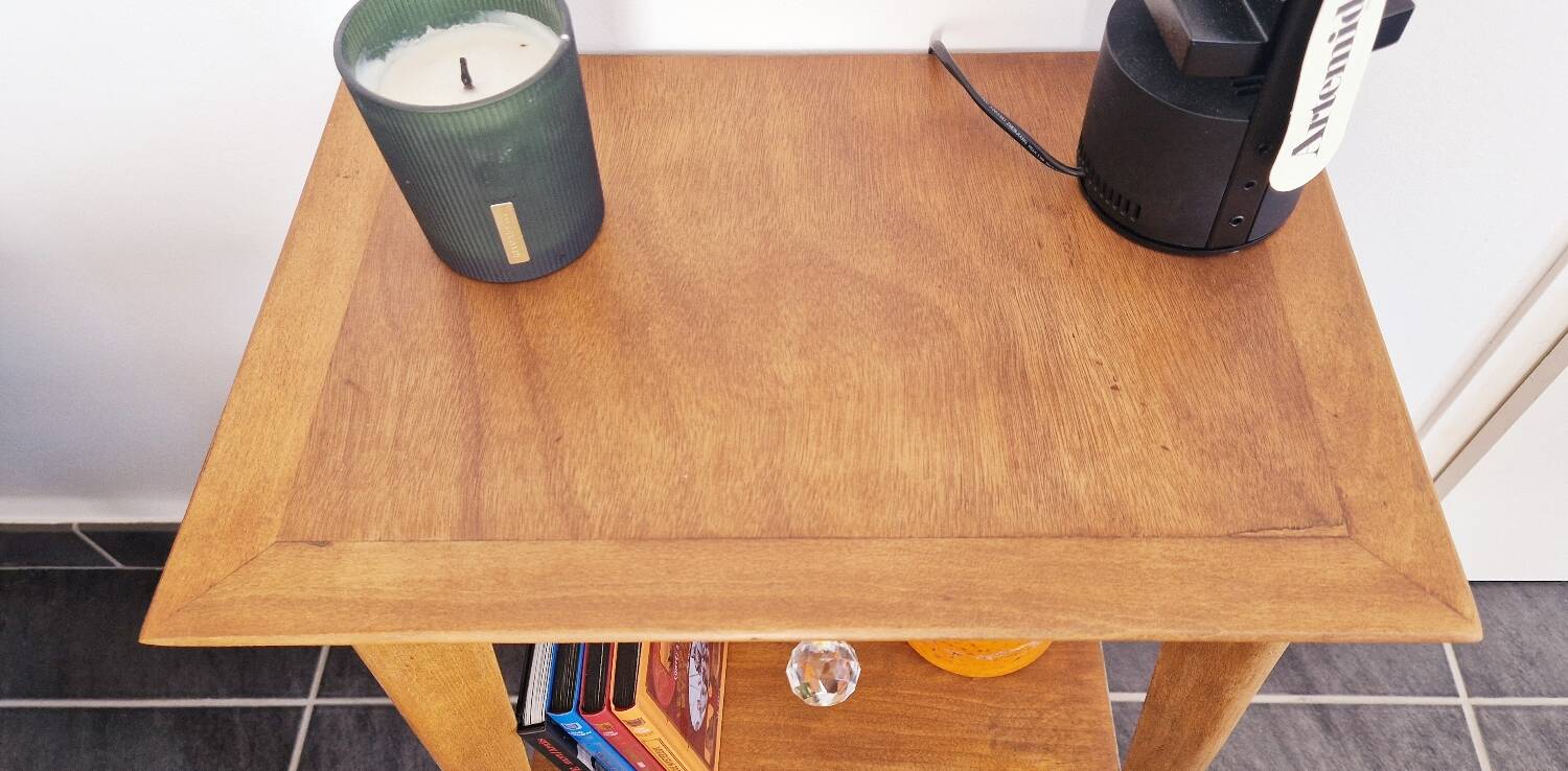 1950s side table with compass legs