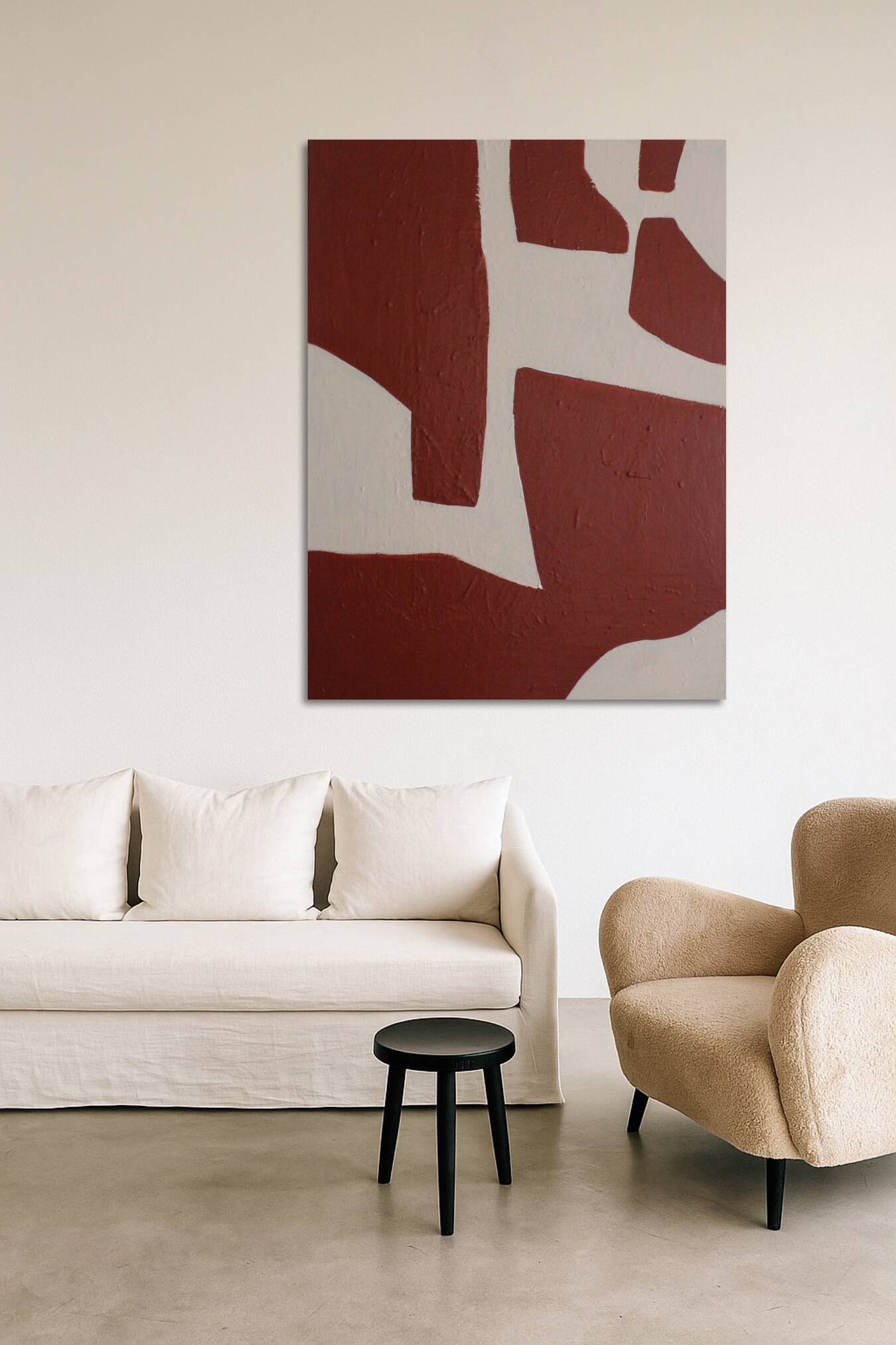 Organic abstract terracotta 100x80cm by Bodasca