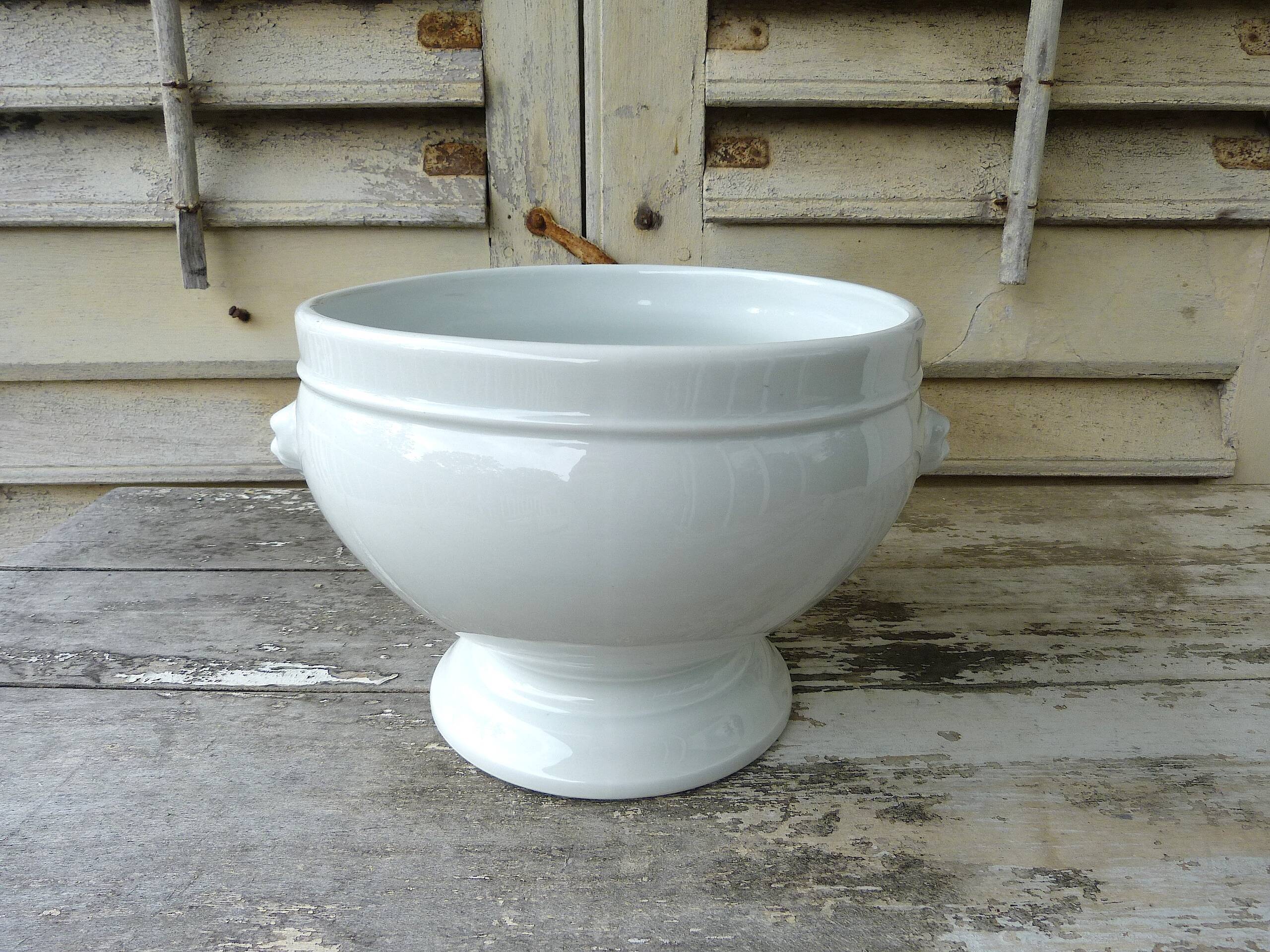 Soup tureen porcelain lion heads