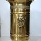 Hollywood Regency style umbrella stand, brass finish and lio pattern.
