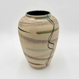 Matte ceramic vase with abstract pattern, West Germany, 1950s