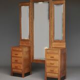 Coiffeuse Art Déco / École de La Haye en chêne. Années 1930